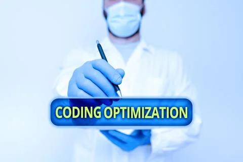 Writing displaying text Coding Optimization. Conceptual photo method of code Foto stock