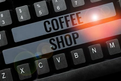 Writing displaying text Coffee Shop. Internet Concept small informal restaurant Stock Photos