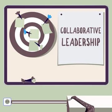 Writing displaying text Collaborative Leadership. Internet Concept people and Stock Illustration