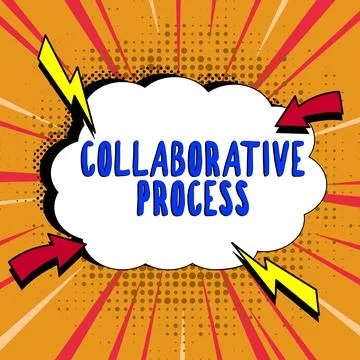 Writing displaying text Collaborative Process. Business concept people and Stock Illustration