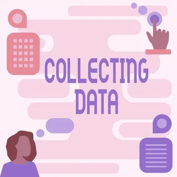 Writing displaying text Collecting Data. Business concept Gathering and Illustrazione stock