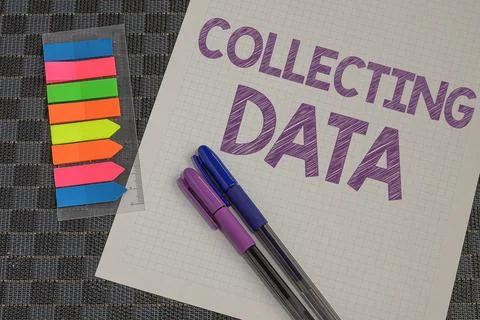 Writing displaying text Collecting Data. Business approach Gathering and Foto stock