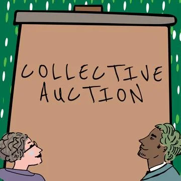 Writing displaying text Collective Auction. Business concept Gathering and Stock Illustration