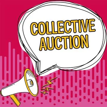 Writing displaying text Collective Auction. Business overview Gathering and Stock Illustration