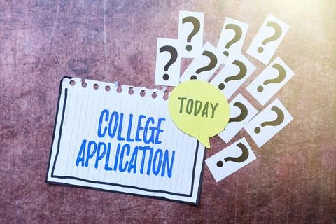 Writing displaying text College Application. Business showcase individuals apply Stock Photos