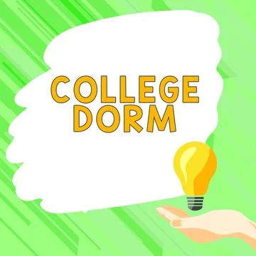 Writing displaying text College Dorm. Internet Concept residence hall providing Stock-Illustration