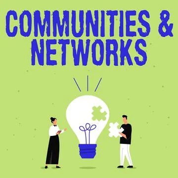 Writing displaying text Communities And Networks. Business showcase Illustrazione stock