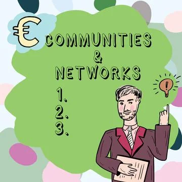 Writing displaying text Communities And Networks. Concept meaning Collaboration Stock Illustration