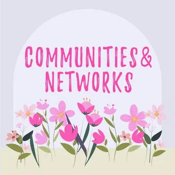 Writing displaying text Communities And Networks. Concept meaning Collaboration Stockillustratie