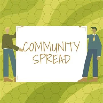 Writing displaying text Community Spread. Conceptual photo dissemination of a Stock-Illustration