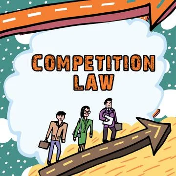 Writing displaying text Competition Law. Business concept regulating the mono Stock Illustration