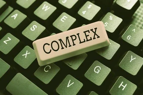 Writing displaying text Complex. Concept meaning the significant ideas that are Foto stock