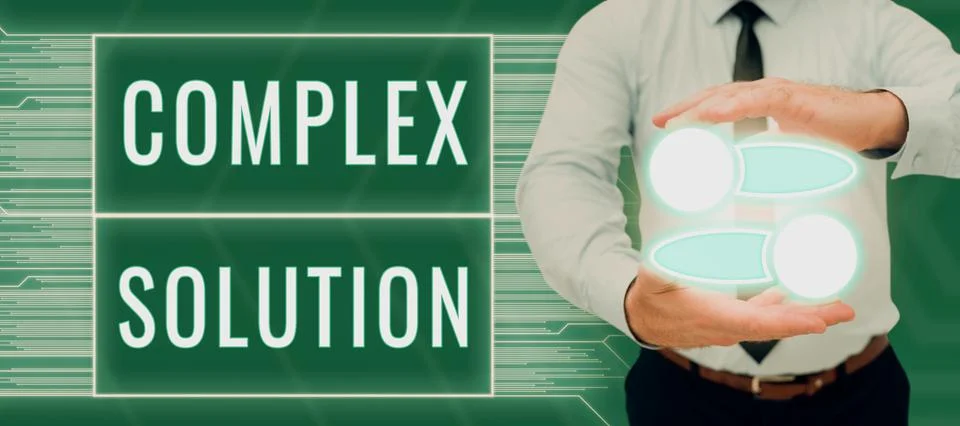 Writing displaying text Complex Solution. Concept meaning significant ideas t Foto stock