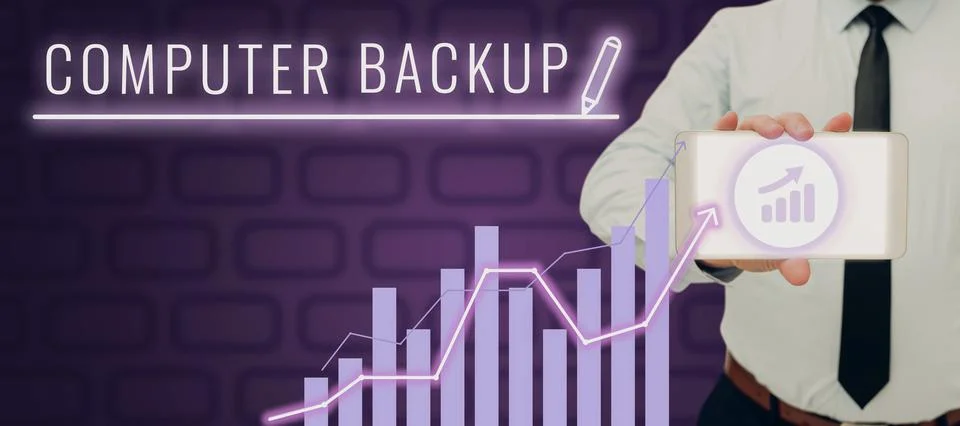 Writing displaying text Computer Backup. Business approach the act of copying Stock Photos