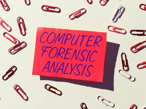 Writing displaying text Computer Forensic Analysis. Business approach evidence 스톡 사진