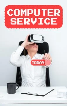 Writing displaying text Computer Service. Conceptual photo process of gathering Stock Photos