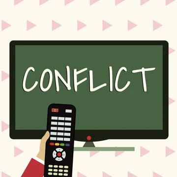 Writing displaying text Conflict. Conceptual photo disagreeing with someone Stock Illustration