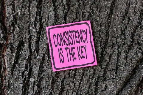 Writing displaying text Consistency Is The Key. Business concept by Breaking Bad Stockfoto's