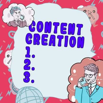 Writing displaying text Content Creation. Conceptual photo contribution of Stock Illustration