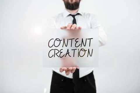 Writing displaying text Content Creation. Business approach contribution of 스톡 사진