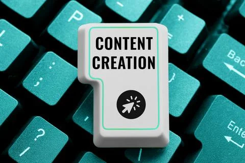 Writing displaying text Content Creation. Business overview contribution of 스톡 사진