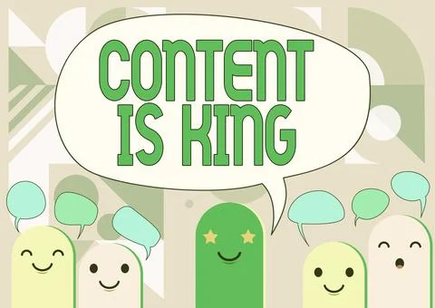 Writing displaying text Content Is King. Business approach marketing focused Stock Illustration