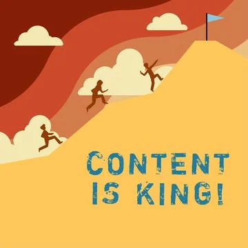Writing displaying text Content Is King. Business idea Marketing Information Stock Illustration