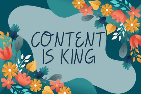 Writing displaying text Content Is KingContent is the heart of today's marketing Stock Illustration