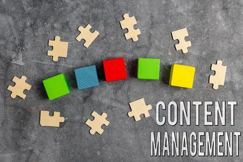 Writing displaying text Content Management. Business concept programs used to Stock Photos