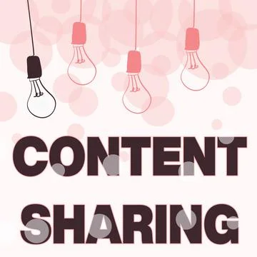 Writing displaying text Content Sharing. Business showcase distribution of Stock Illustration