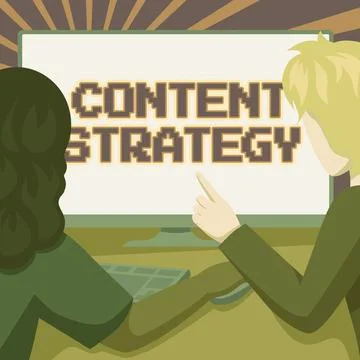 Writing displaying text Content Strategy. Concept meaning create marketing plan Stock Illustration