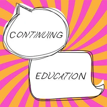 Writing displaying text Continuing Education. Business showcase Continued イラスト素材