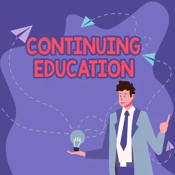 Writing displaying text Continuing Education. Business concept Continued イラスト素材