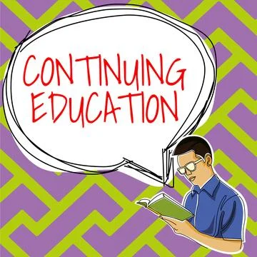 Writing displaying text Continuing Education. Business showcase Continued Stock Illustration