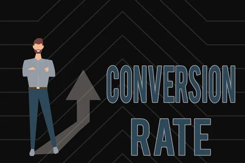 Writing displaying text Conversion Rate. Word Written on number of visitors to a イラスト素材