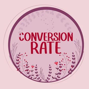 Writing displaying text Conversion Rate. Business showcase number of visitors to Illustrazione stock