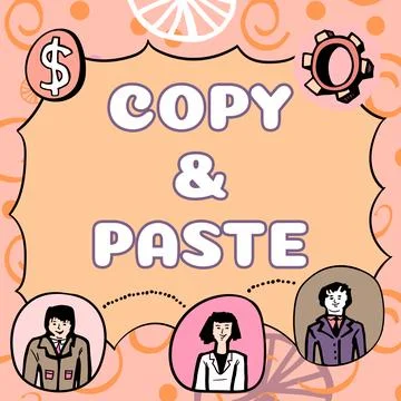 Writing displaying text Copy Paste. Word Written on an imitation, transcript, or Stock Illustration