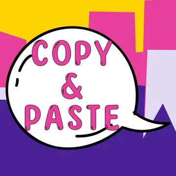 Writing displaying text Copy Paste. Word for an imitation, transcript, or Stock Illustration