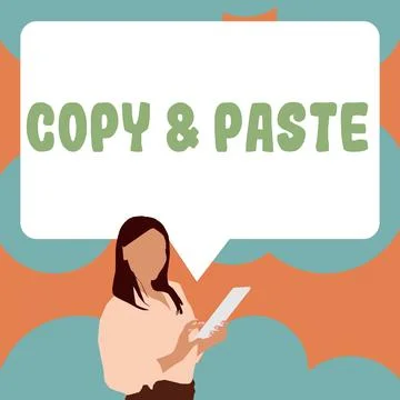 Writing displaying text Copy Paste. Concept meaning an imitation, transcript, or Stock Illustration