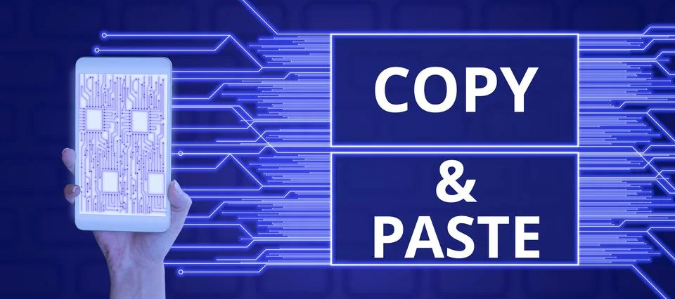 Writing displaying text Copy Paste. Business overview an imitation, transcrip 스톡 사진