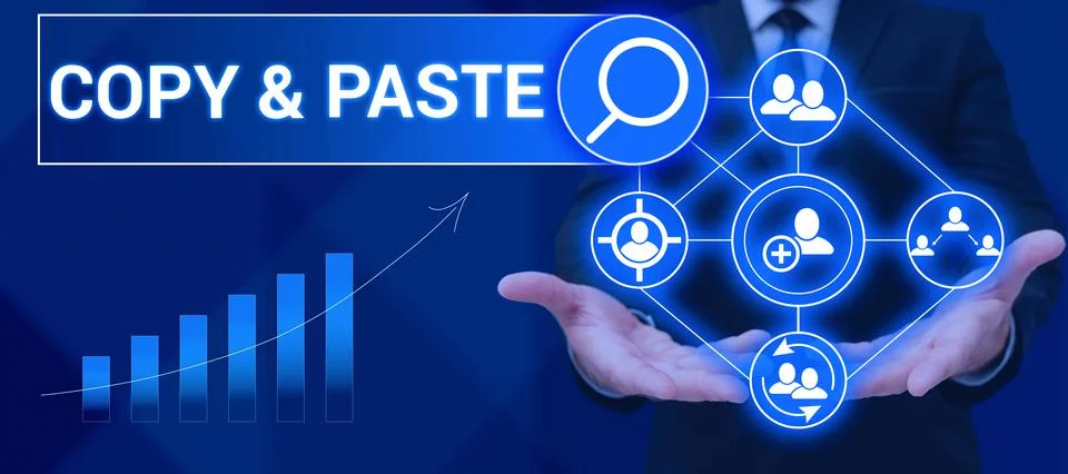 Writing displaying text Copy Paste, Business concept an imitation, transcript Stock Photos