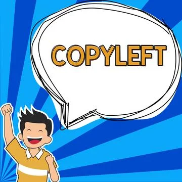 Writing displaying text Copyleft. Business idea the right to freely use, modify 스톡 일러스트