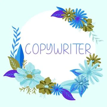 Writing displaying text Copywriter. Concept meaning writing the text of Stock Illustration
