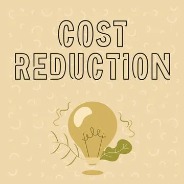 Writing displaying text Cost Reduction. Concept meaning process of finding and Illustrazione stock