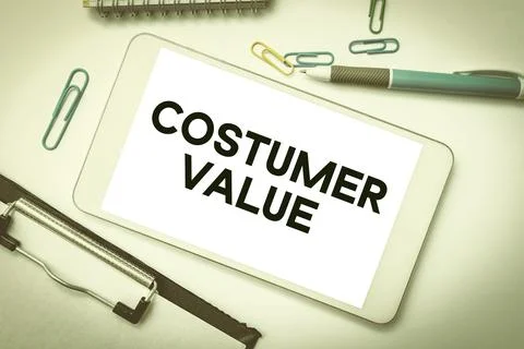 Writing displaying text Costumer Value. Word for Protect a computer system Foto stock