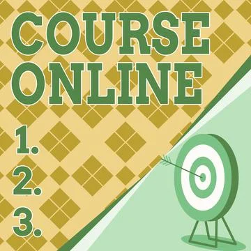 Writing displaying text Course Online. Concept meaning eLearning Electronic Stockillustratie