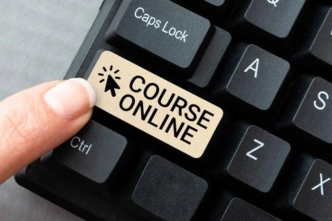 Writing displaying text Course Online. Conceptual photo eLearning Electronic Foto stock