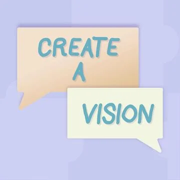 Writing displaying text Create A Vision. Business showcase Develop a strategy Illustrazione stock