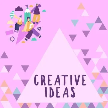 Writing displaying text Creative Ideas. Business idea Unique strategy for Stock Illustration