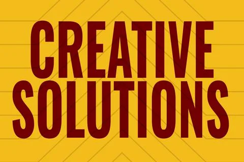 Writing displaying text Creative Solutions. Conceptual photo Original and unique Stock Illustration